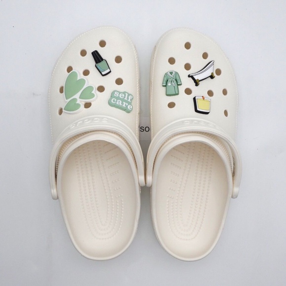 NEW Crocs Self Care Classic Clogs 209919-0WV Chalk - Picture 1 of 10